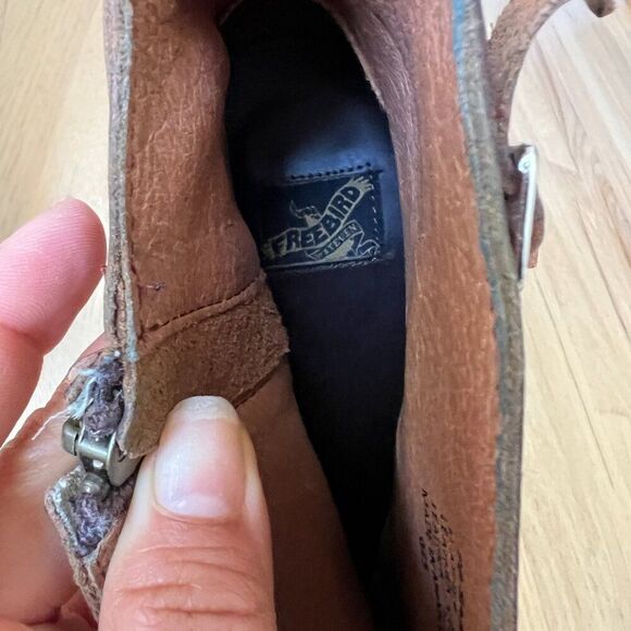 Freebird By Steven Sammi Brown Leather Ankle Boots Size 8 western‎ rodeo cowgirl - Picture 4 of 12